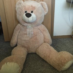 3ft plush teddy bear with a bow